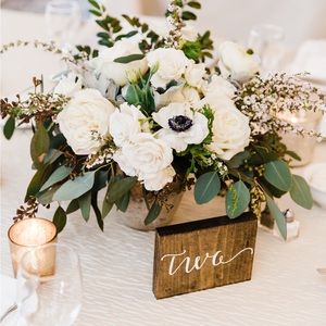 Dark Walnut Wooden Table Numbers for Wedding/Party